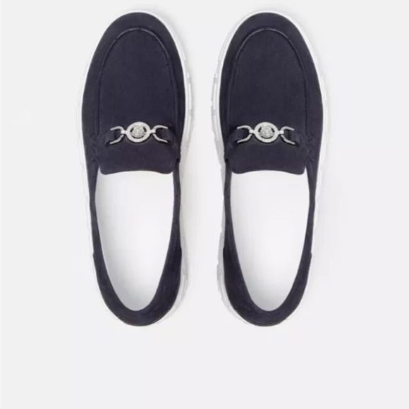 Versace Medusa MEDUSA '95 SUEDE GRECA LOAFERS Blue Size 9 - Picture 3 of 4